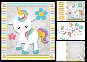 White & Rainbow Unicorn 8x8 Mini Kit