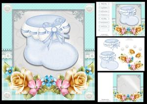 Gorgeous Baby Boy Lace Bootie 8x8 Mini Kit