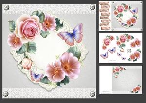 Spring Roses with Butterflies 8x8 Mini Kit
