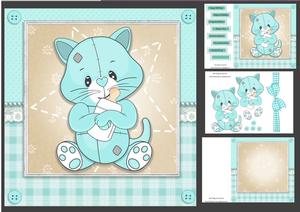 Adorable Aqua Bear 8x8 Mini Kit