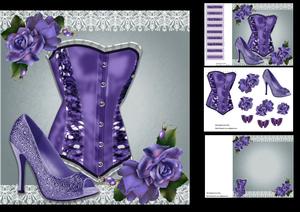 Beautiful Purple Corset & Shoe 8x8 Mini Kit