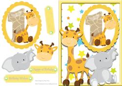 Happy 1st Birthday Giraffe & Elephant