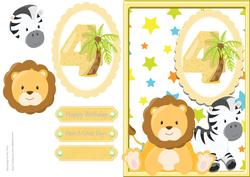 Happy 4th Birthday Lion & Zebra