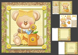Adorable Sunflower Bear 8x8 Mini Kit