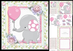 Baby Girl Elephant 8x8 Mini Kit