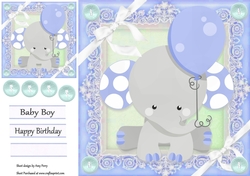 Baby Boy Elephant 8x8