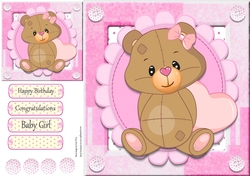 Adorable Bear With Heart Balloon 8x8