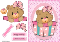 Adorable Bear With Present