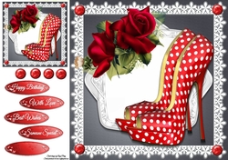 Beautiful Red Polka Dot Shoe 8x8