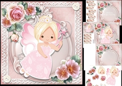 Beautiful Blonde Fairy with Roses 8x8 Mini Kit 