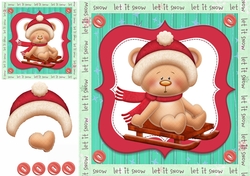 Cute Teddy Bear With Red Scarf 8x8