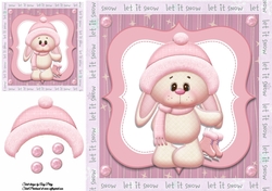Cute Bunny With Pink Hat 8x8