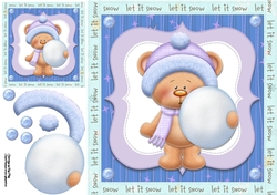 Cute Bear With Snowball 8x8