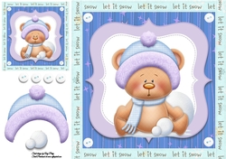 Cute Sledging Bear 8x8