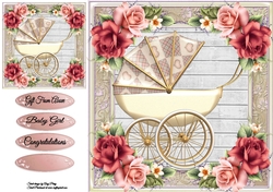 Beautiful Dusty Pink Pram 8x8