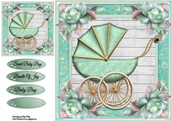 Beautiful Aqua Pram 8x8