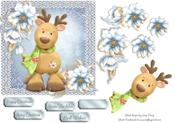 Adorable Christmas Reindeer 6x6