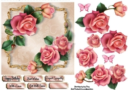 Beautiful Peachy Pink Roses 7x7