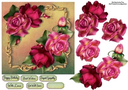 Beautiful Hot Pink Roses 7x7