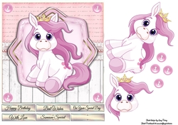 Adorable Lilac Pony 7x7