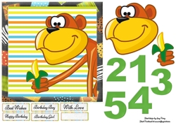 Cheeky Birthday Monkey 7x7