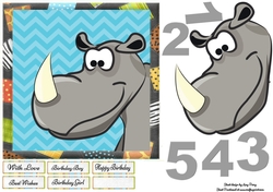Funny Birthday Rhino 7x7
