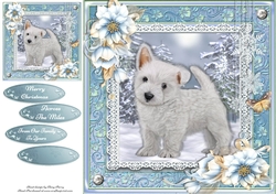 Cute Puppy In Winter Scene 8x8