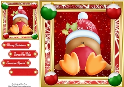 Cute Festive Robin 8x8