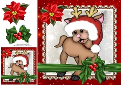 Gorgeous Festive reindeer 8x8