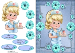 Pretty Nurse In Blue Dress