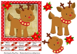 Gorgeous Reindeer With Bell Collar 7x7