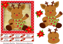 Cute Waving Reindeer 7x7