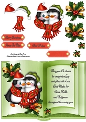 Cuddling Penguins Open Book