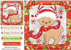 Gorgeous Reindeer In Santa Hat 8x8