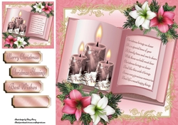 Beautiful Pink Candle Open Book 8x8 Mini Kit