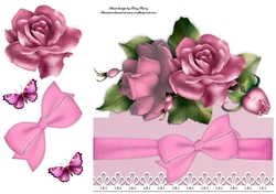 Beautiful Pink Rose Spray 8x8