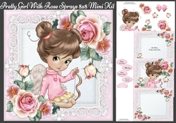 Beautiful Girl With Rose Spray 8x8 Mini Kit