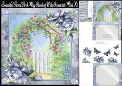 Beautiful Floral ArchWay Painting With Roses 8x8 Mini Kit