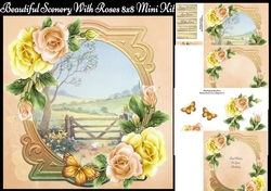 Beautiful Scenery With Roses 8x8 Mini Kit