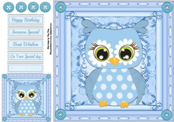 Beautiful Blue Owl 8x8