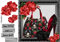 Beautiful Black & Red Handbag With Shoe 8x8