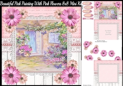 Beautiful Pink Painting With Pink Flowers 8x8 Mini Kit