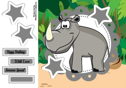 Cute Grey Rhino 8x8