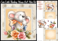 Cute Little Thinking Mouse 8x8 Mini Kit