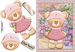 Gorgeous Teddy Bear In Gingham Dress