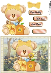 Teddy Bear with Sun flowers