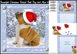 Beautiful Christmas British Bulldog 8x8 Mini Kit