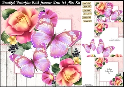 Beautiful Butterflies With Summer Roses 8x8 Mini Kit