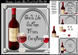 Humour Ladies Wine Card 8x8 Mini Kit