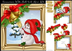 Snowman With Bell 8x8 Mini Kit